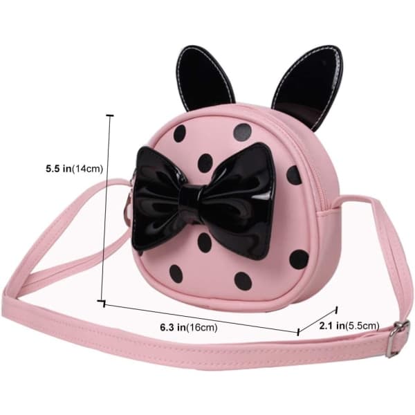 IC Båge Håndtaske til små piger Polka Dot Sød (Rosa og Sort)