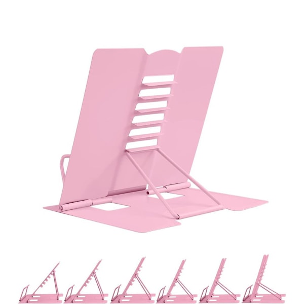Foldbar og justerbar metal bogreol bogkasse iPad, tablet, opskrift, skrivebord