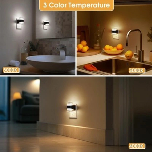 1-pack Clear Plug-in LED Night Light with Dusk Sensor 3 Color Temperatures