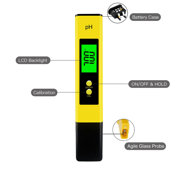 IG Digital pH-meter, Baggrundsbelyst pH-meter 0,01 Tester
