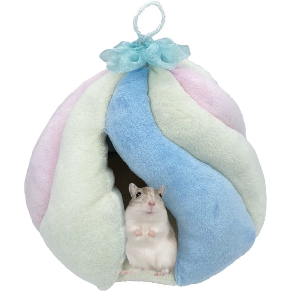 IC Hamsterin lämmin sänky, pieni eläin Hamsteri puuvilla nukkumispesä Plush-koti piiloutuu riippuvaan häkkiin lelu