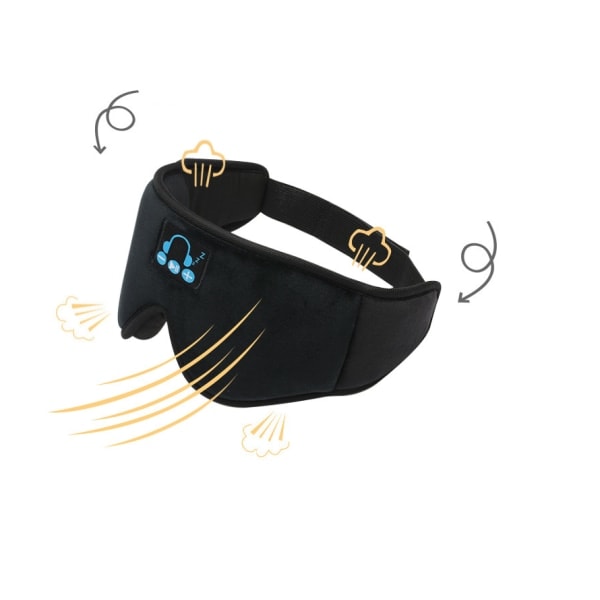 IC 3D-förbättrad Bluetooth-sömnmask för kvinnor (svart)