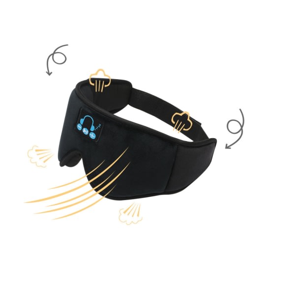 IC 3D-forbättrad Bluetooth-sømnögonmask for kvinder (svart)