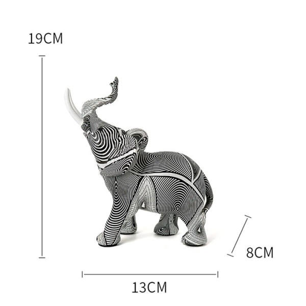IC Resin Doodle Elephant Sculpture Pöytäkoristeet