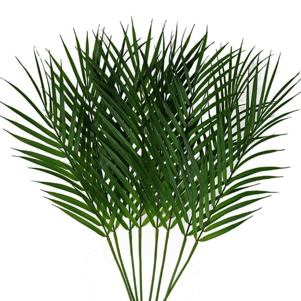 8 stk Kunstige Areca Palmblads Stilke Grønne Tropisk Palm