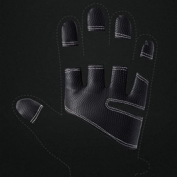 USB-opvarmede handsker, genopladelige nylon-touchscreen-cykelhandsker med vindtæt design og skridsikker håndflade, sort