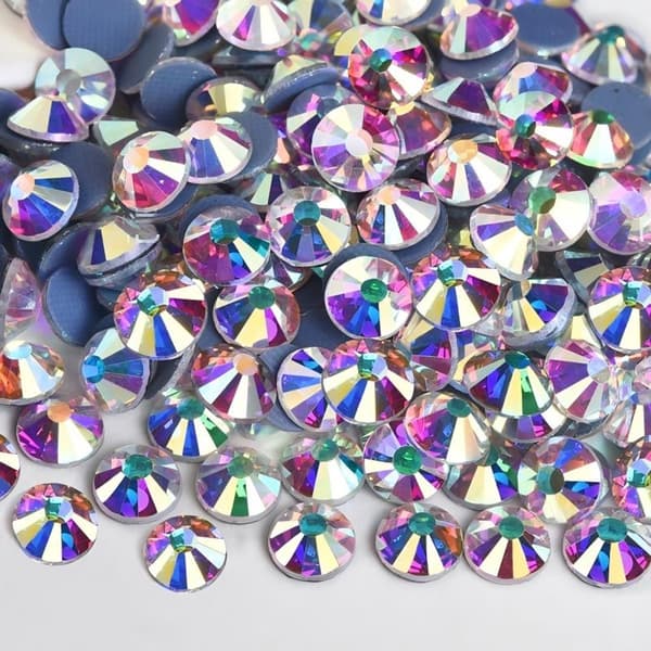 Hot-Fix Flat Back Rhinestones, Glas Krystal Håndværkspynt, 1.440 Stykker Til DIY Tøj & Tilbehør, SS16 3,8–4mm