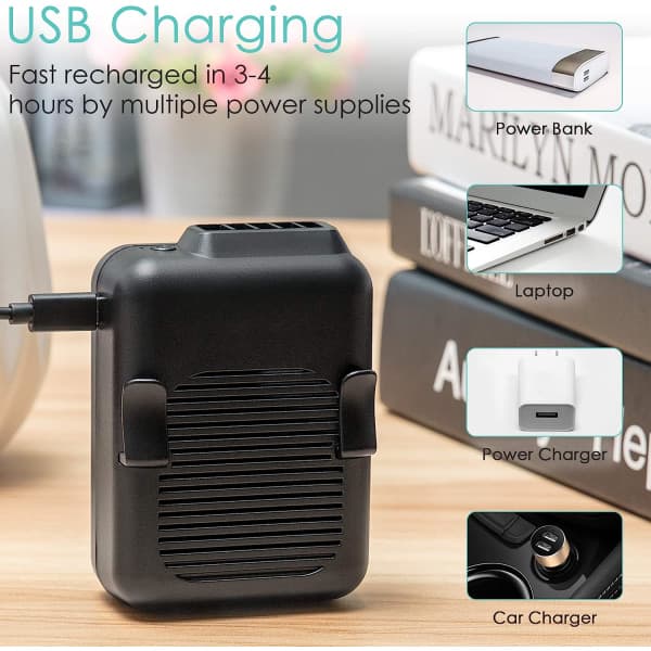 IC NOE Bärbar Mini Midjefläkt, 6000mAh Batteridriven