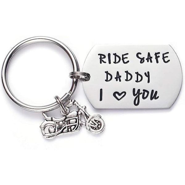 Gåvor till pappa Motorcykel nyckelring Drive Safe Keychain Pappa Födelsedagspresent IC