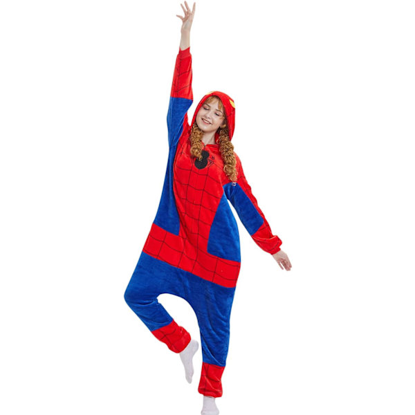 Onesies for kvinner, Onesies for voksne menn, Pyjamas-onesies, Enhjørning, Flanellpyjamas, Dyre-onesies, 3D hettegensere, Halloween, Julekostymer Spiderman M