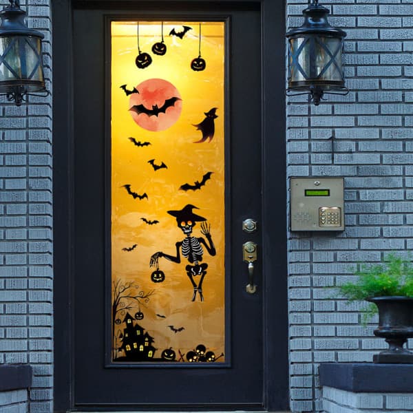 IC 2 uppsättningar Halloween Red Moon Bat Castle Pumpkin Ghost Skeleton