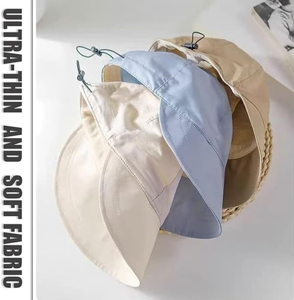 Dame Solhatt - Sammenleggbar Strandhatt med Bred Brem - Sommer & Utendørs - Beige - Hodeomkrets 56-58cm