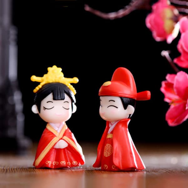 IC Lovers Par Miniatyr Mini Dockor DIY Terrariumfigurer Fe 2.6*5.7cm