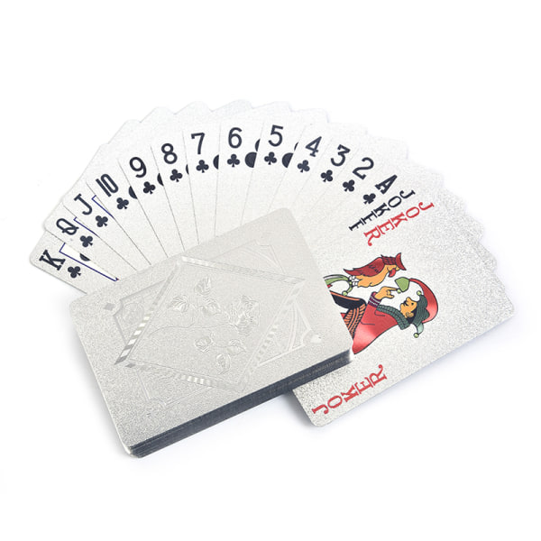 IC Guld\Silver Vattentät Plast Spelkortsspel Pokerkort Po Silver