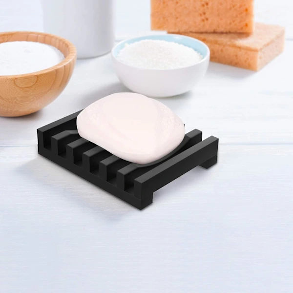 1 pc Silicone Soap Dish with Self-Draining Function