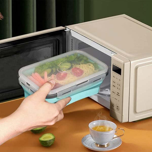 IC 4 stk Silikon Madbeholdere Lunchboks Sæt Bento Box