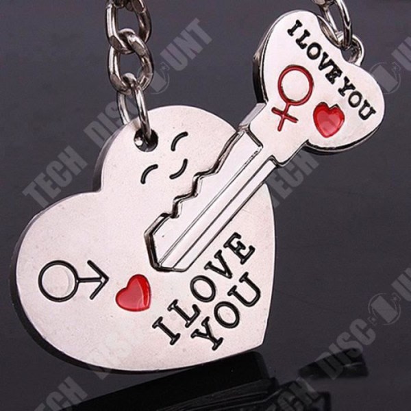 TD® 2-delad Alla hjärtans dag Nyckelring Jag älskar dig på engelska Jag älskar dig Mönsterälskare Nyckelringdekoration IC