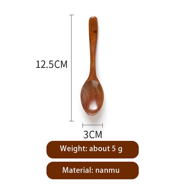 Træ suppeske sæt, lette holdbare træskeer til daglig brug, brun, 15 cm