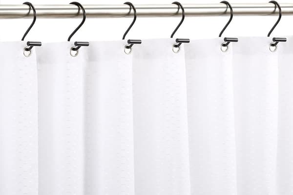 12 - stykker - S - formet - metal - badeforhæng - Premium - rustfrit - Let - at - installere - Hurtigt - glidende - Sort