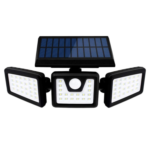 IC Solskyddsljus, 3-huvud rörelseljus utomhus med justerbara 74LED Flood Motion Sensor Lights Spotlights