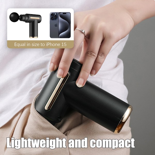 INF Massagepistol med 4 massagehuvuden 6 växlar