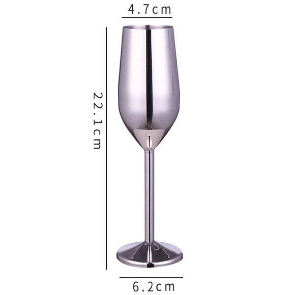 IC 220 ml rostfritt stål vinglas rödvin juice dryck Champa Silver