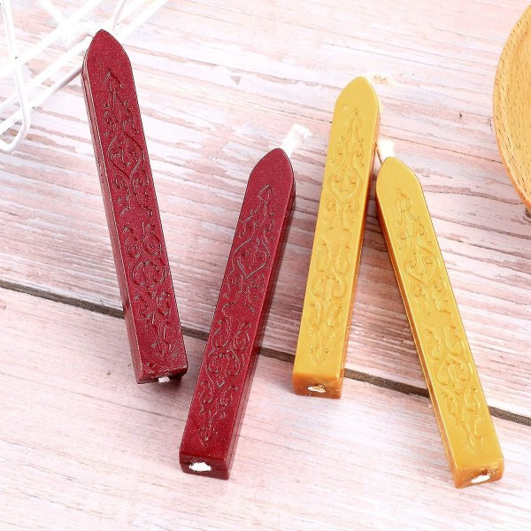12 forseglingsvoksstaver med veker Antikk brannmanuskript forseglingsvoks for voksforseglingsstempel (blinkende vin)