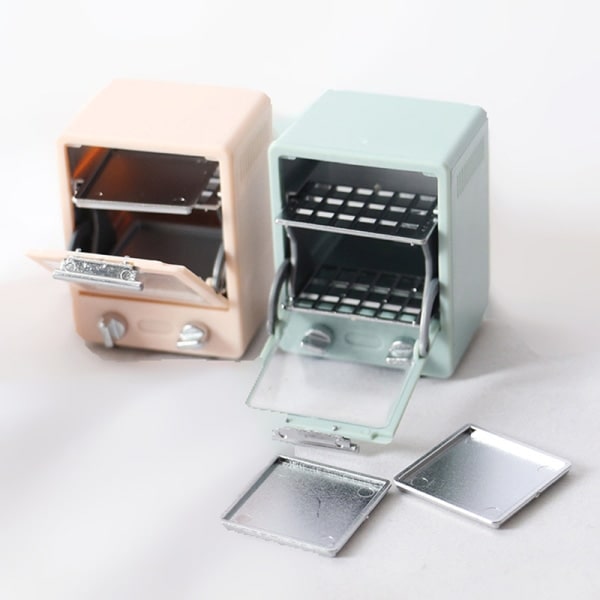 Dockkök Elektrisk Ugn Mikrovågsugn Miniatyr Rosa