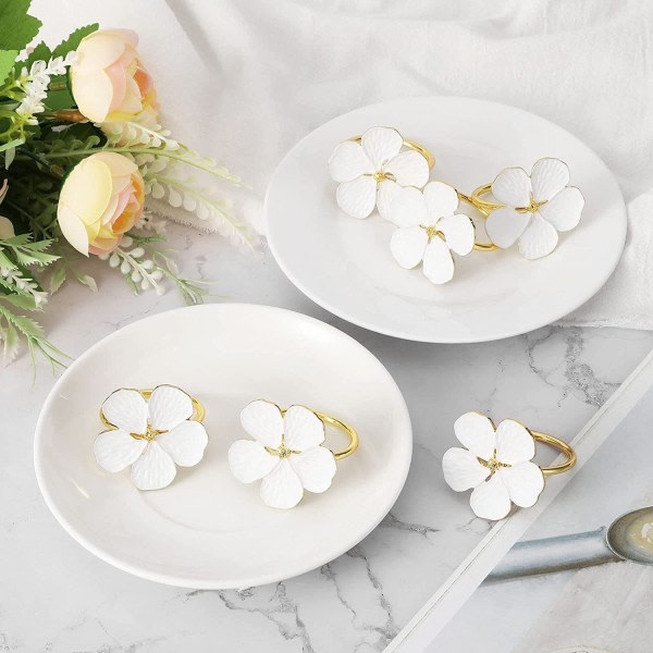 IC NOE Vit blomservettring bordsdekorationsservett