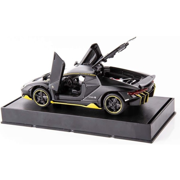 Kompatibel för 1:32 Lamborghini LP770 bilmodell Barnleksak Ljud och ljus Pull Back Bil Zinklegeringsleksaker för barn Pojke Flicka Present (svart)
