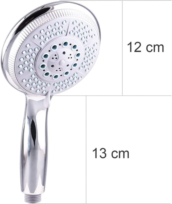 Højtryksbrusehoved med 5 spraytilstande Justerbart kraftigt brusehoved, universelt brusehoved til bad, 1/2 tomme interface, kromfinish