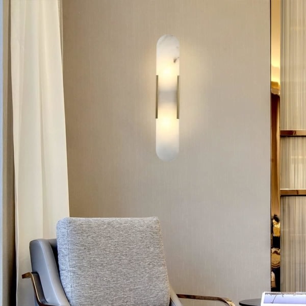 IC Moderne Minimalistisk Design Kunst Væglampe Postmoderne Jern Guld Sort Væglampe Kreativ Marmor Væglampe Armatur Soveværelse Badeværelse Væglamper