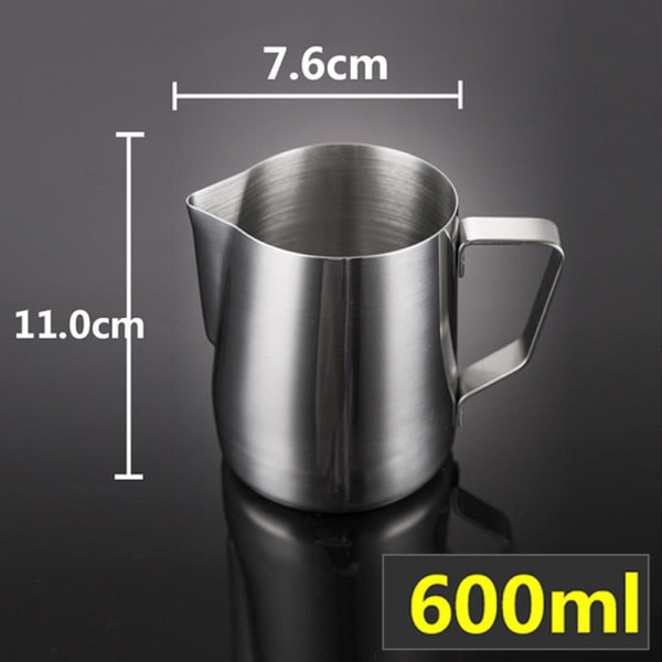 IC Rostfritt stål Mjölkskummande Kanna Espresso Kaffe Barista 600ml