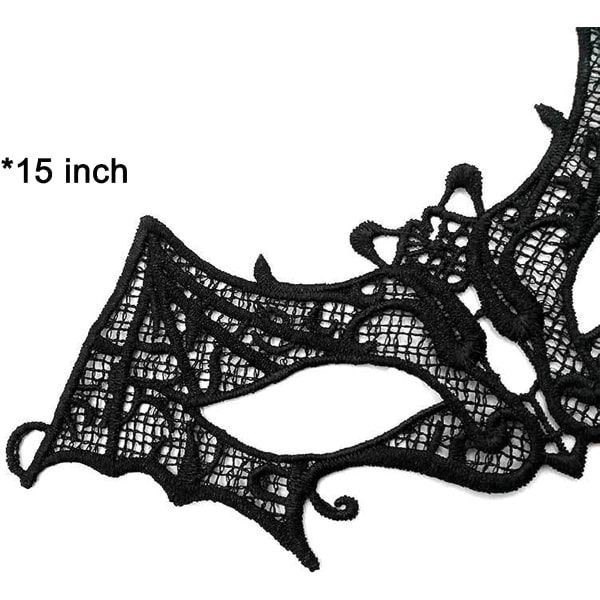 Svart Halloween-mask, Halloween-ögonmask Maskeradmasker för kvinnor Maskeradmask Fladdermusspets 1st