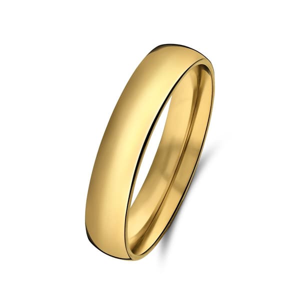 Gullbelagt rustfritt stålring for kvinner, 4 mm vanntett bånd, anløpsfri gullring, størrelse 16 mm/50 mm, gave til henne
