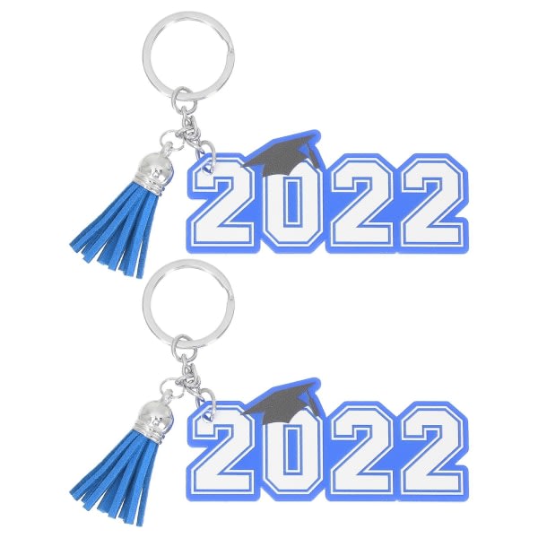 2 st Graduation Acrylic Keychain 2022 Graduation Key Ring Unik väska hängande dekor Blå IC
