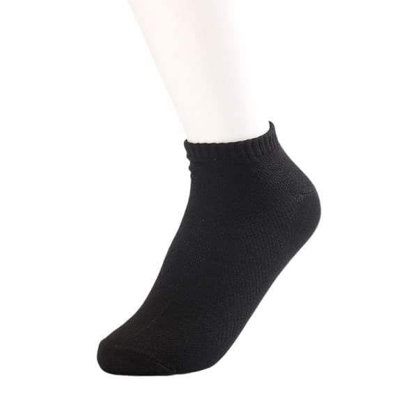 IC Låga Herrstrumpor Svart Vit Grå Bomull Mesh Kortstrumpa Herr Spo 4(5pair black)