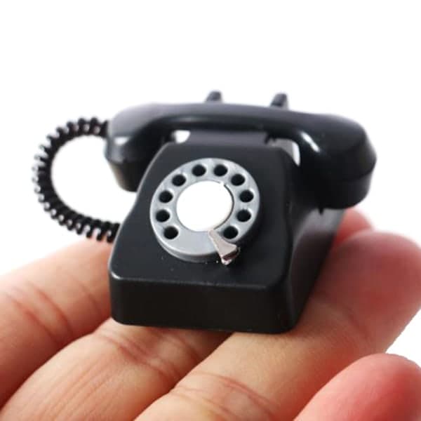 Dockhusmöbler Kid Miniatyrplast Telefonleksaker Svart