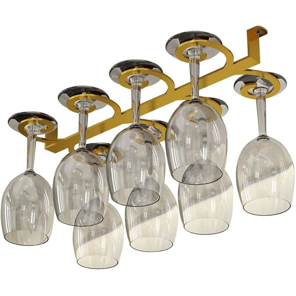 IC Vinglashållare Inverterad glashållare, Vinglasförvaringshylla, enkel-asennus, 10 kg lastbärande, svart/guld/vit
