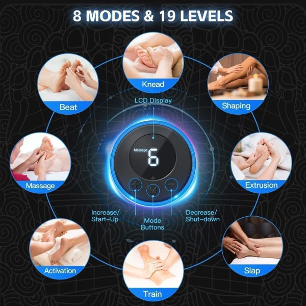 Fotmassageapparat - Bärbar och perfekt för alla som står länge, kontorsarbetare, idrottare, seniorer - 1 st.