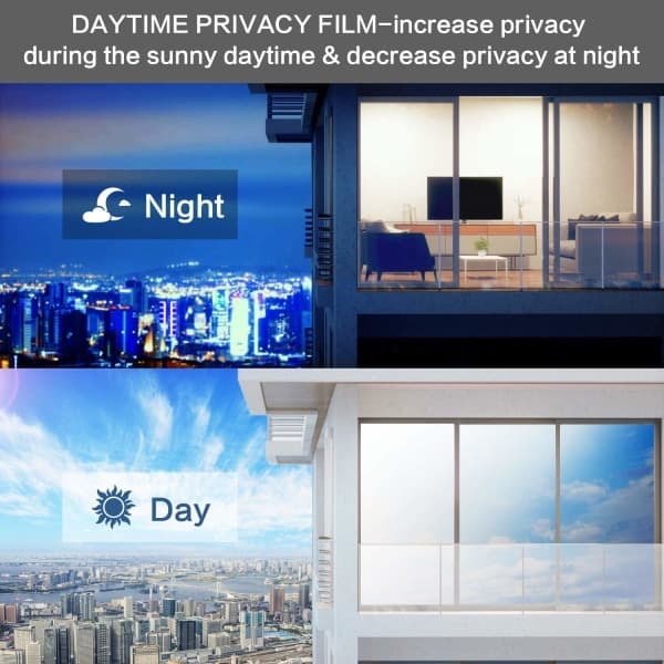 IC Adhesive Privacy Vinduefilm Envejs Spejleffekt til Glas