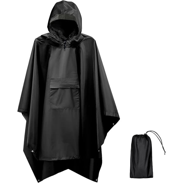 IC Regnponcho Herren Damen Wasserdicht,3 i 1 Poncho