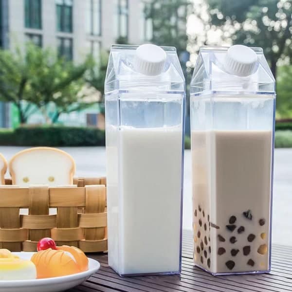 1000 ml maitokartonki vesipullo läpinäkyvä muovi L