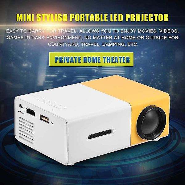 Kannettava 1080p minidataprojektori kotiteatterielokuvien tukeen kannettava älypuhelin Hdmi-tulo