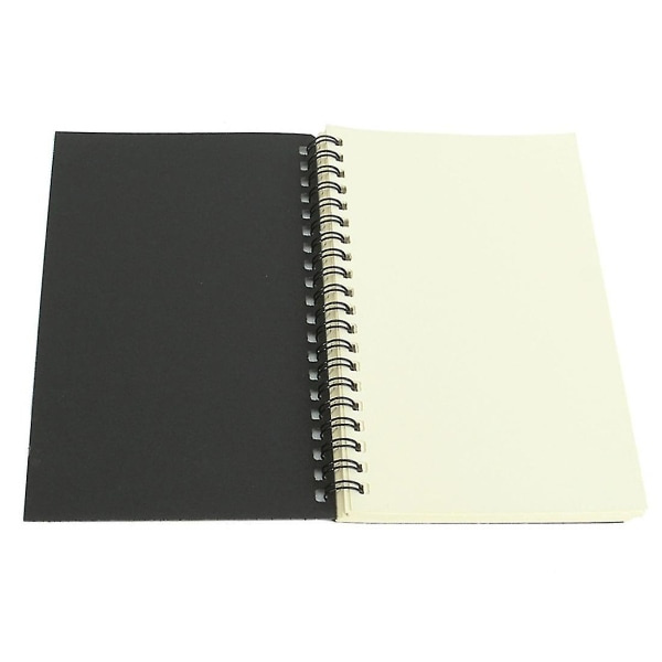 IC Retro Kraft Coil Sketch Skissböcker Blank Notebook Anteckningsbok Skolmaterial svart och vitt