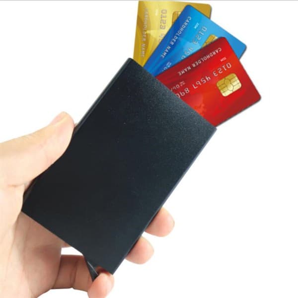 IC Svart kortlomme med RFID-glide for 5 kort - RFID-sikker