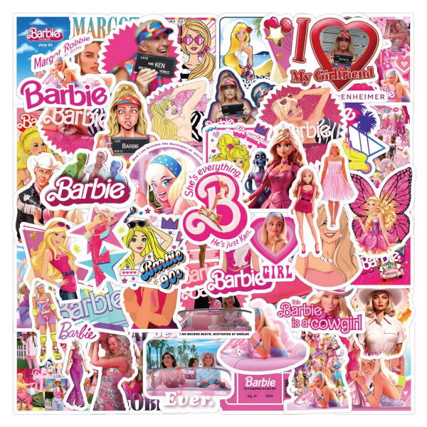 IC 60st Barbie klistermærke dekorativ laptop bagage håndbog vandtät klistermærke