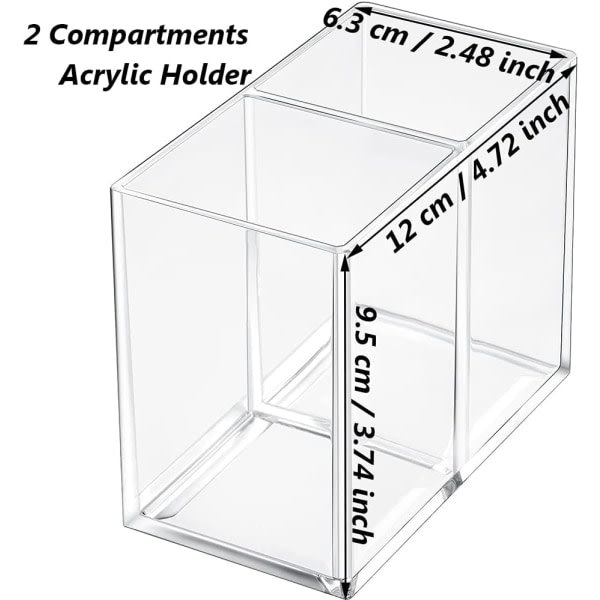 IC Meikkipenssikotelo, Akryyli Kynäpidike, 2 Lokeroa Työpöytä