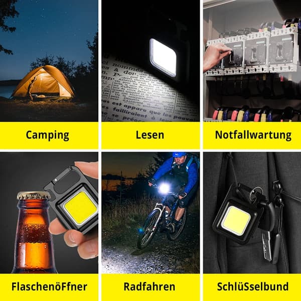 IC st Mini oppladbart lommelykt, 500 lumen 4 moduser Bærbar liten m