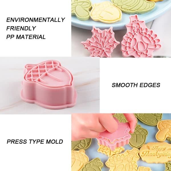 IC 8 stykker efterår Thanksgiving Cookie Cutters med stempel